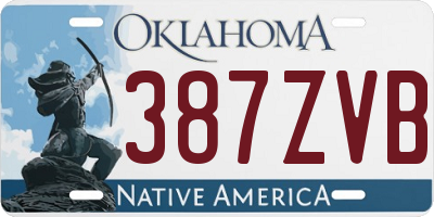 OK license plate 387ZVB