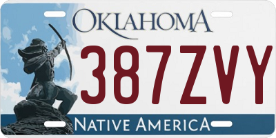 OK license plate 387ZVY