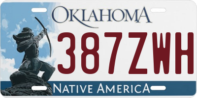 OK license plate 387ZWH