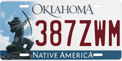 OK license plate 387ZWM