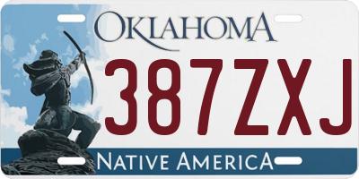 OK license plate 387ZXJ