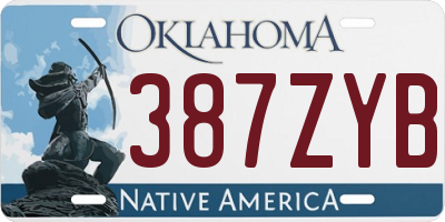 OK license plate 387ZYB