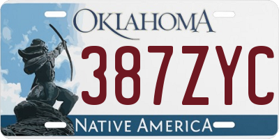 OK license plate 387ZYC