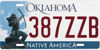 OK license plate 387ZZB