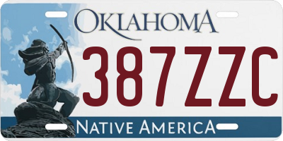 OK license plate 387ZZC