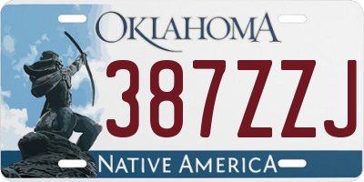 OK license plate 387ZZJ