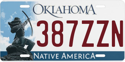 OK license plate 387ZZN