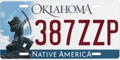 OK license plate 387ZZP