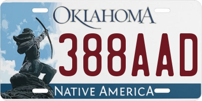 OK license plate 388AAD