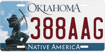 OK license plate 388AAG