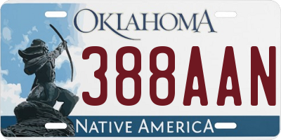 OK license plate 388AAN