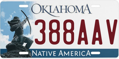 OK license plate 388AAV