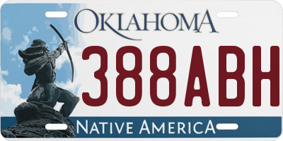 OK license plate 388ABH