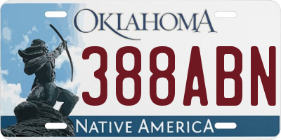 OK license plate 388ABN