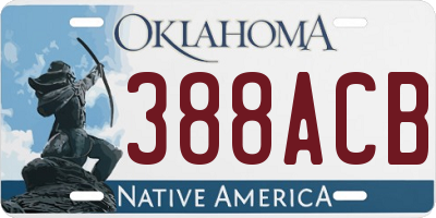 OK license plate 388ACB