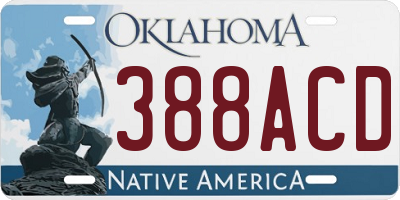 OK license plate 388ACD