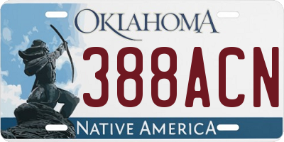 OK license plate 388ACN