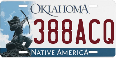 OK license plate 388ACQ