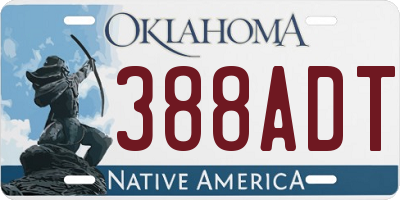 OK license plate 388ADT