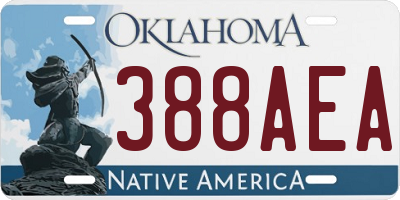 OK license plate 388AEA