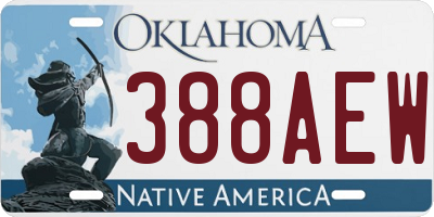 OK license plate 388AEW
