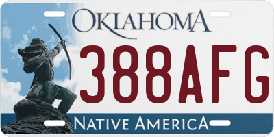 OK license plate 388AFG