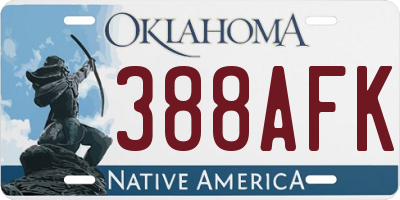 OK license plate 388AFK