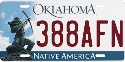 OK license plate 388AFN