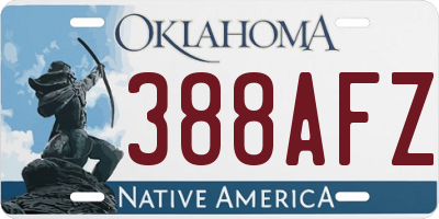 OK license plate 388AFZ