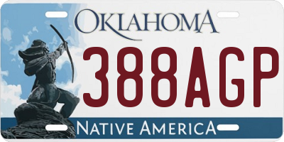 OK license plate 388AGP