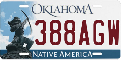 OK license plate 388AGW