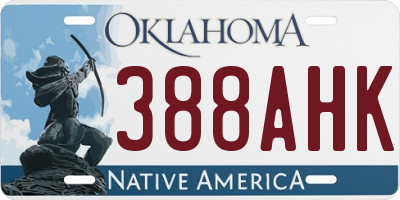 OK license plate 388AHK
