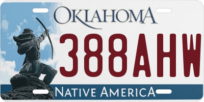 OK license plate 388AHW