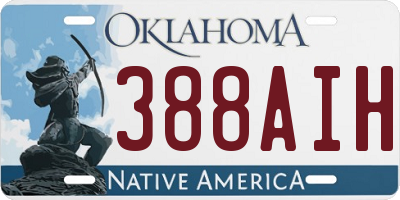 OK license plate 388AIH