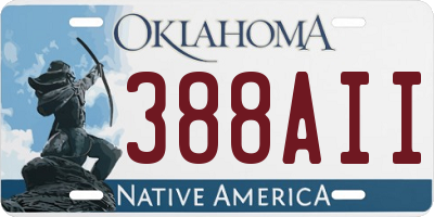 OK license plate 388AII