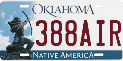OK license plate 388AIR