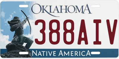 OK license plate 388AIV