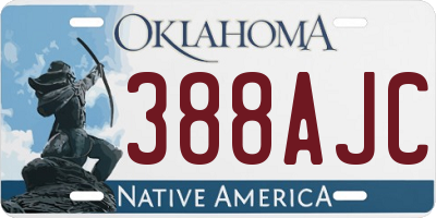 OK license plate 388AJC