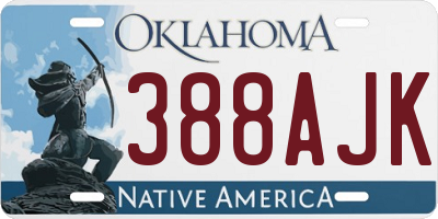 OK license plate 388AJK
