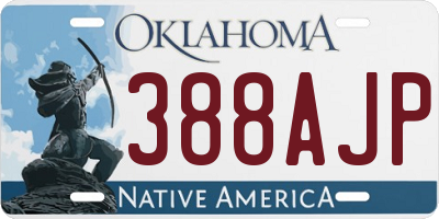 OK license plate 388AJP