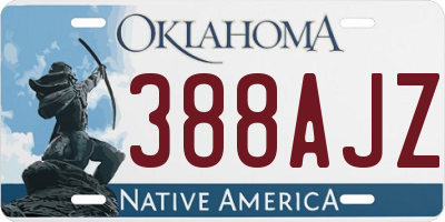 OK license plate 388AJZ