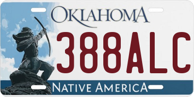 OK license plate 388ALC