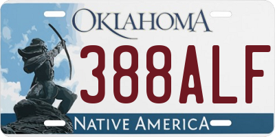 OK license plate 388ALF
