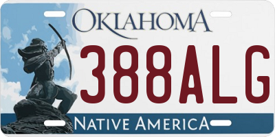 OK license plate 388ALG