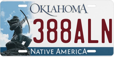 OK license plate 388ALN