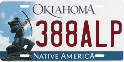OK license plate 388ALP