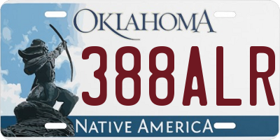 OK license plate 388ALR