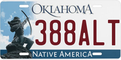 OK license plate 388ALT