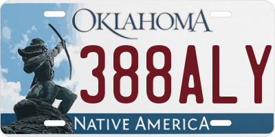 OK license plate 388ALY