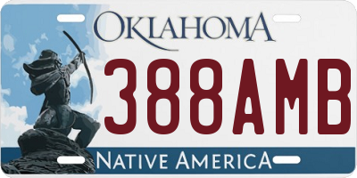 OK license plate 388AMB